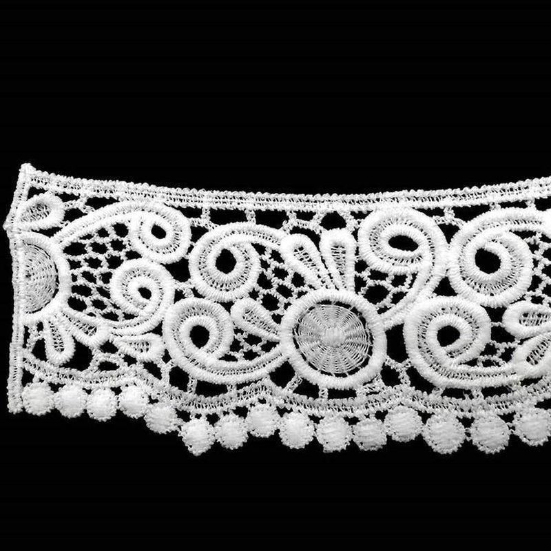 TATEELY White Black Hollow Out Flower Lace Collar Sewing on Clothes Trim Embroidered Applique Neckline DIY Wedding Dress Accessory (White) - Image 5